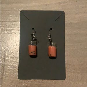 Brown boba earrings
